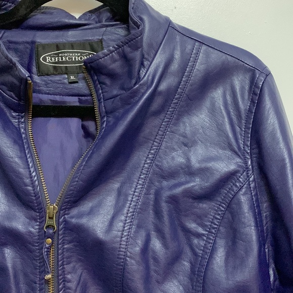 Stylish Northern Reflections Purple Moto Jacket - Picture 5 of 6